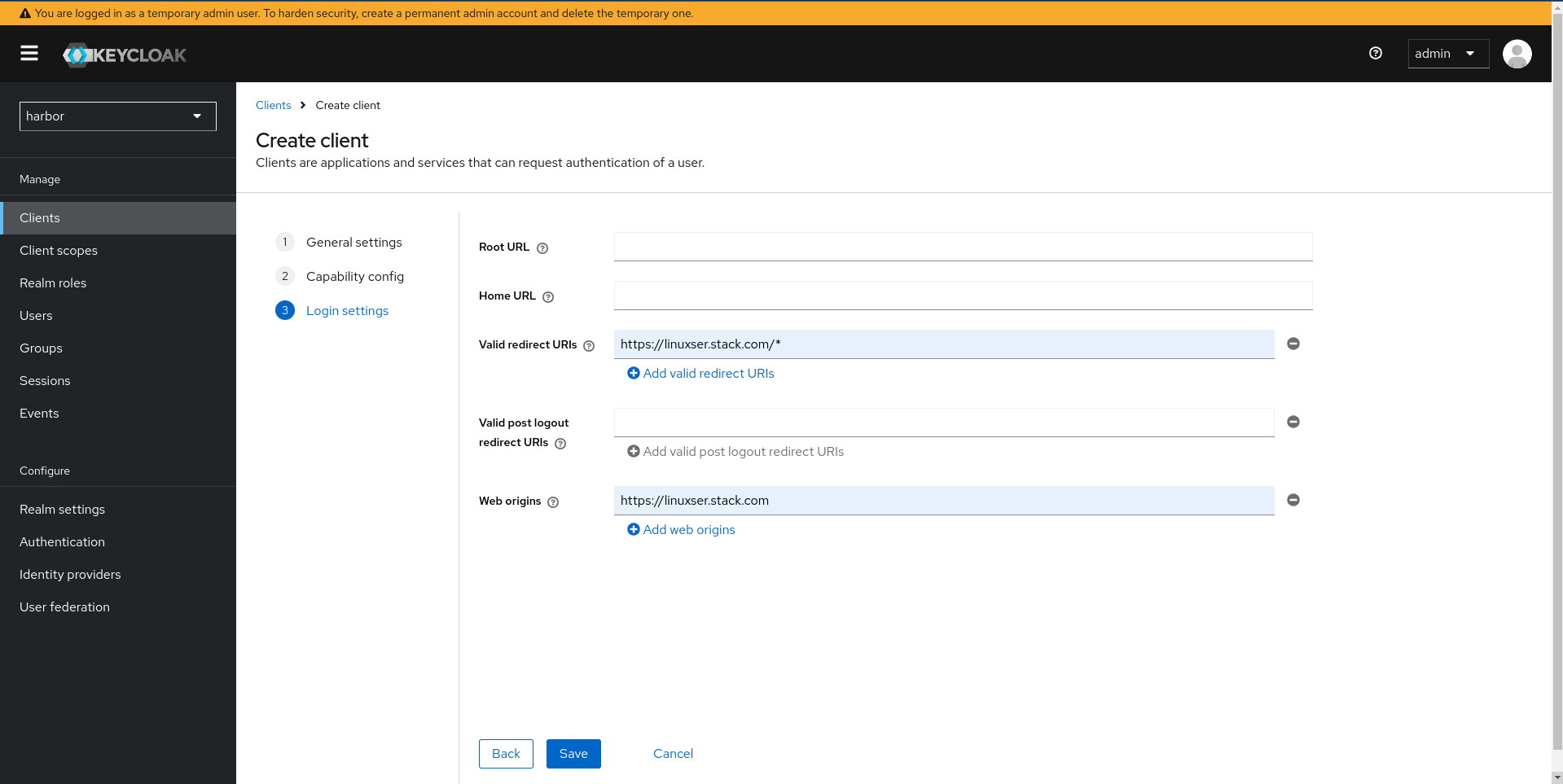 How to authenticate Harbor registry with Keycloak Open ID Connect ...
