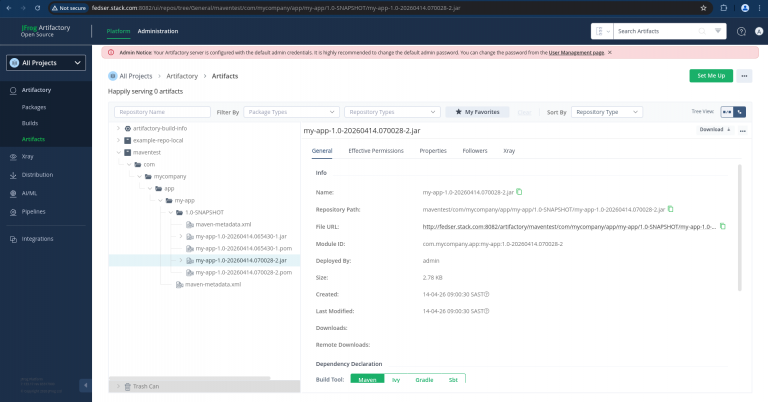 How to setup JFrog Artifactory and Publish maven artifacts - Middleware ...